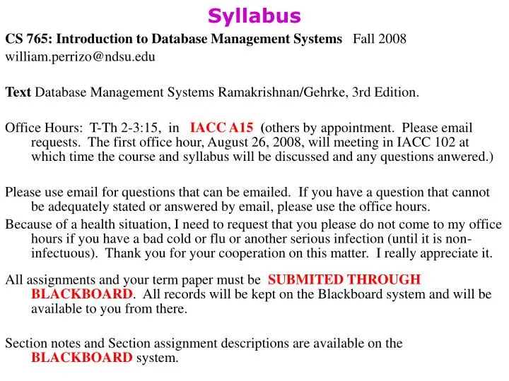 syllabus