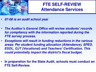 FTE SELF-REVIEW Attendance Services