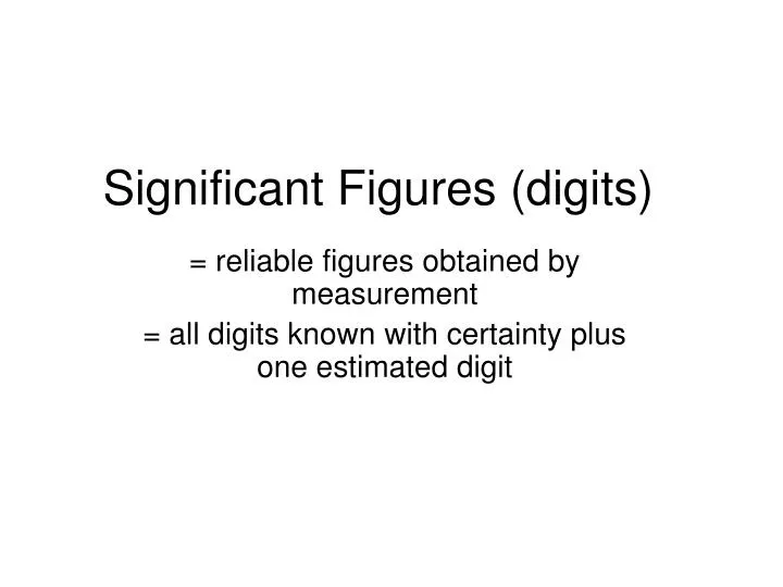 significant figures digits