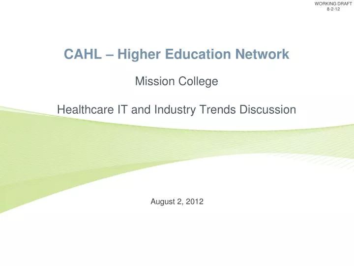 cahl higher education network