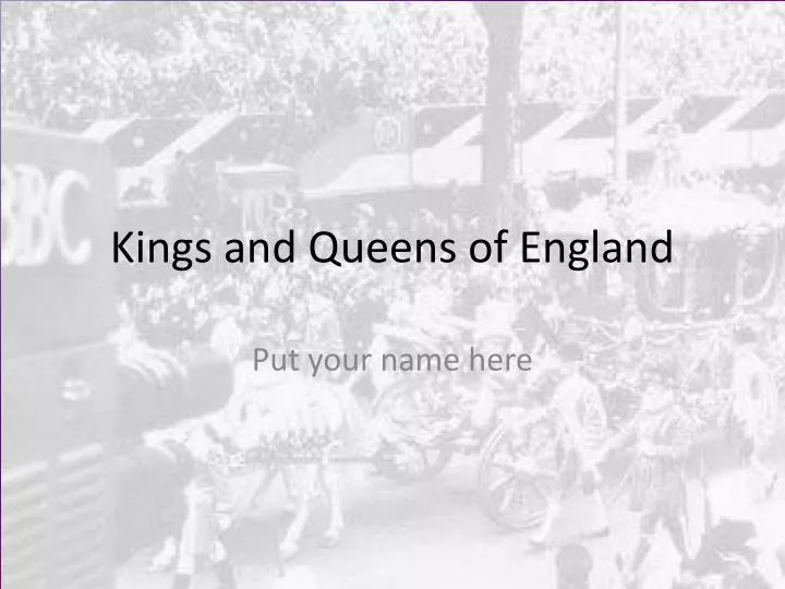 kings and queens of england