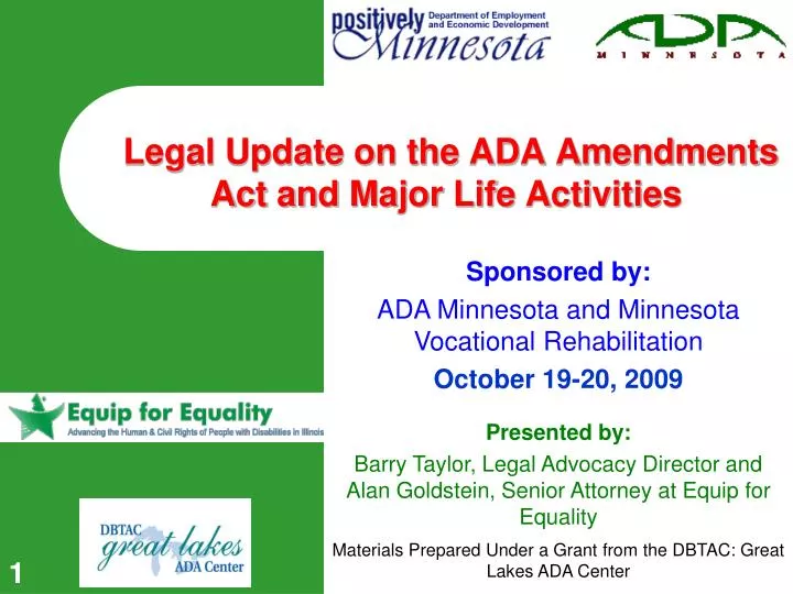 legal update on the ada amendments act and major life activities