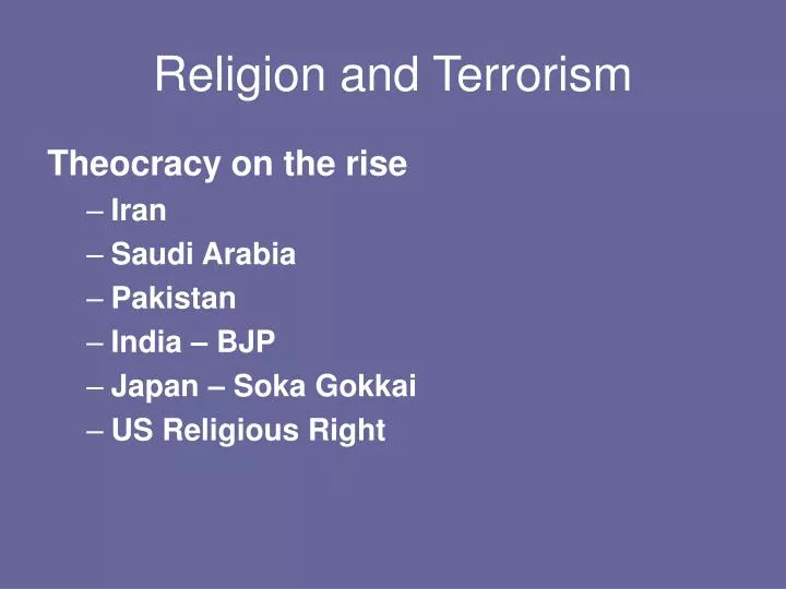 religion and terrorism