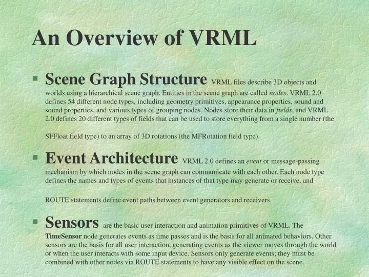 an overview of vrml