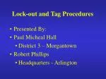 Lock-out and Tag Procedures - slide 1