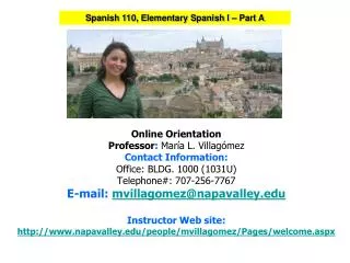 Spanish 110, Elementary Spanish I – Part A