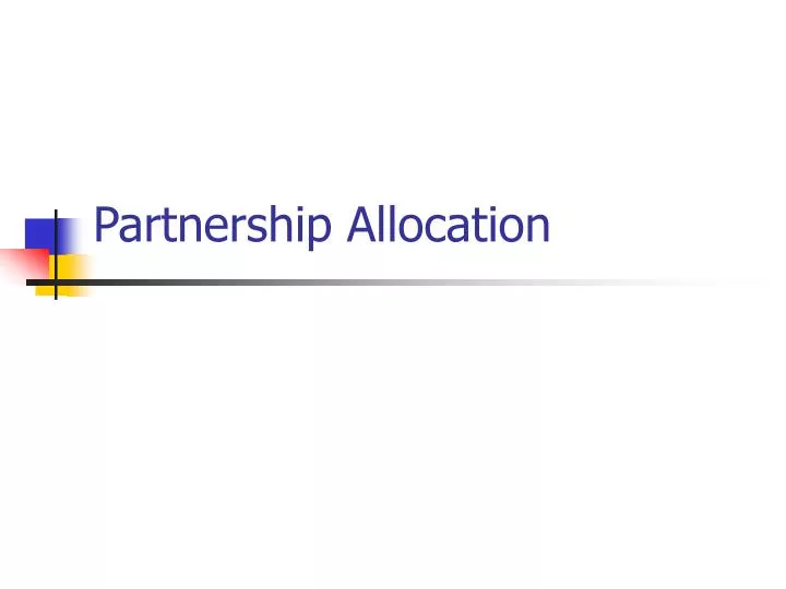 partnership allocation