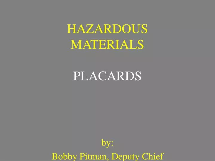 hazardous materials placards