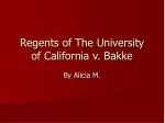 Regents of The University of California v. Bakke