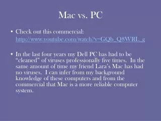 Mac vs. PC