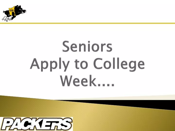 seniors apply to college week