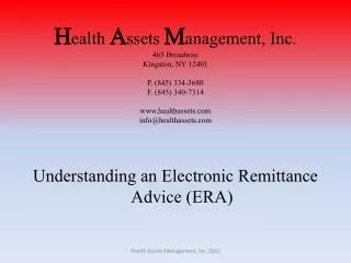 Understanding an Electronic Remittance Advice (ERA)