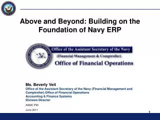 Above and Beyond: Building on the Foundation of Navy ERP