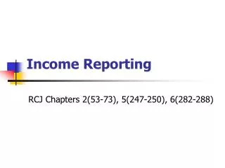Income Reporting