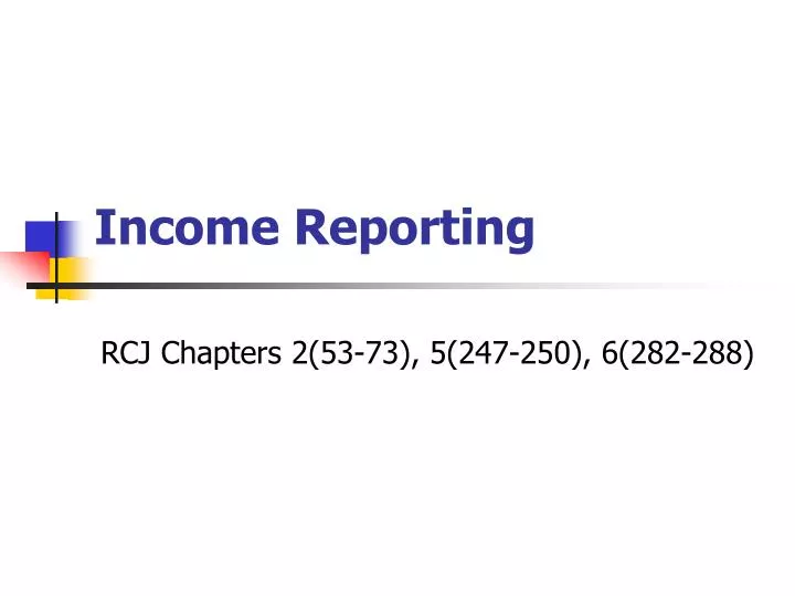 income reporting