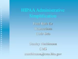 hipaa administrative simplification