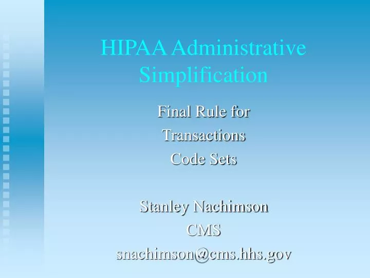 hipaa administrative simplification