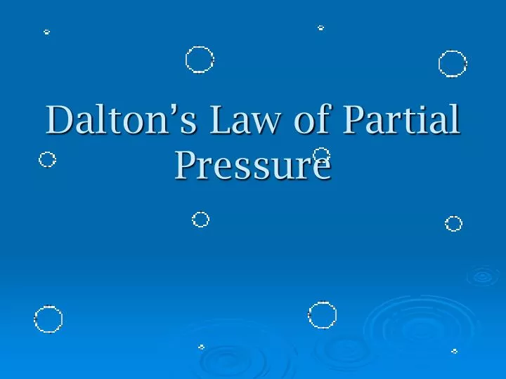 dalton s law of partial pressure