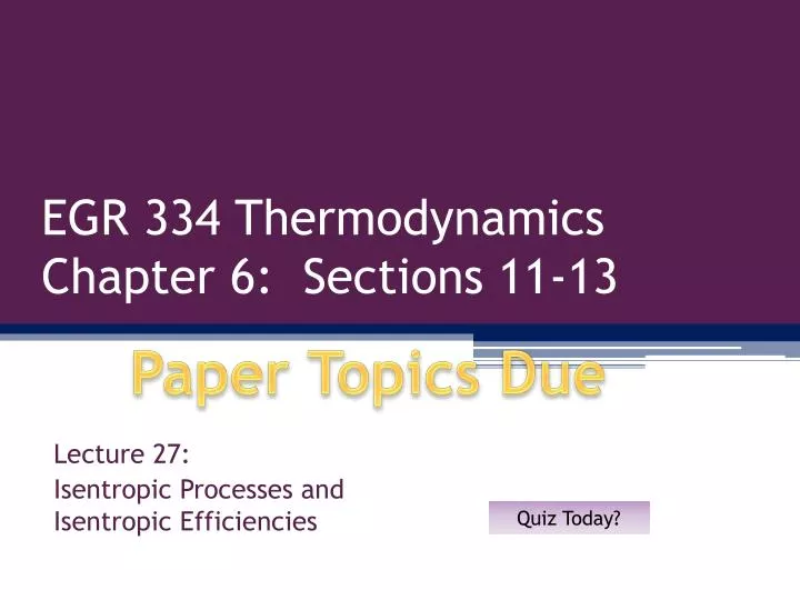 egr 334 thermodynamics chapter 6 sections 11 13