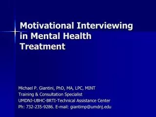 motivational interviewing in mental health treatment