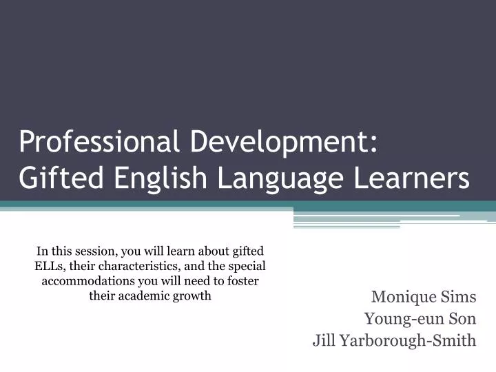 professional development gifted english language learners