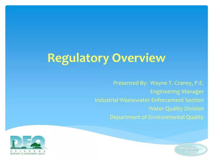 regulatory overview