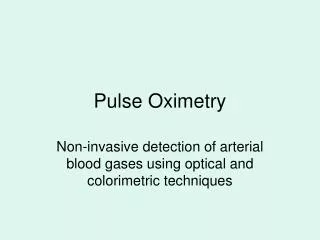 Pulse Oximetry