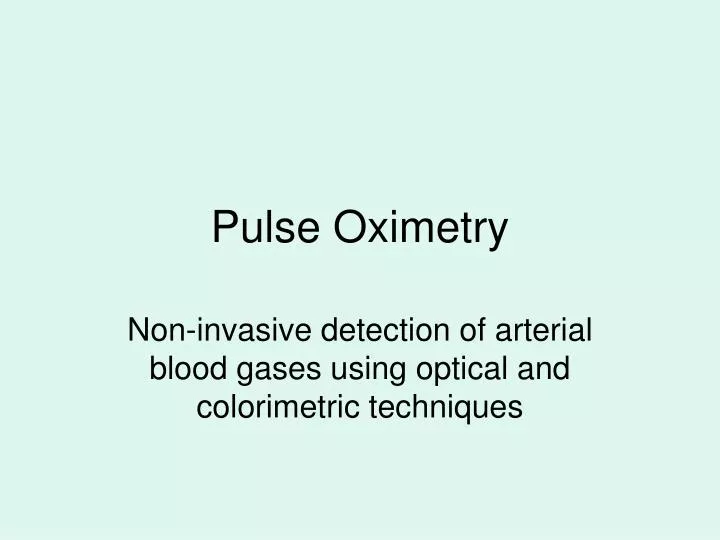 pulse oximetry