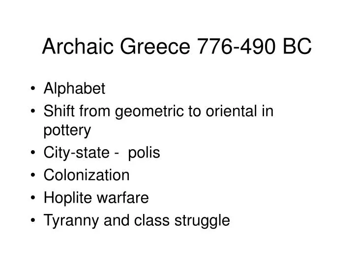 archaic greece 776 490 bc