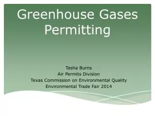 Greenhouse Gases Permitting