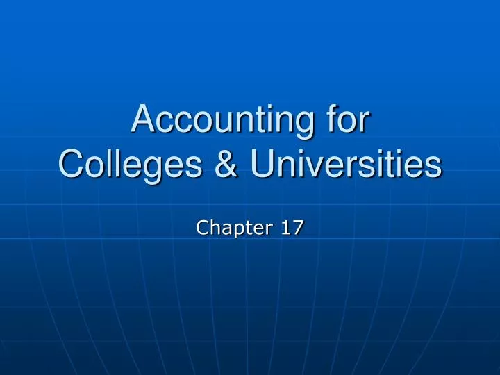accounting for colleges universities