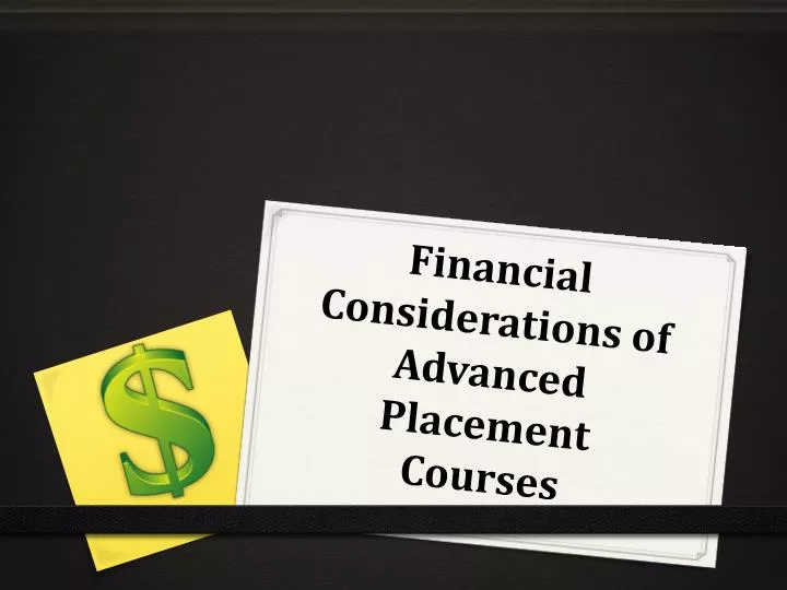 financial considerations of advanced placement courses