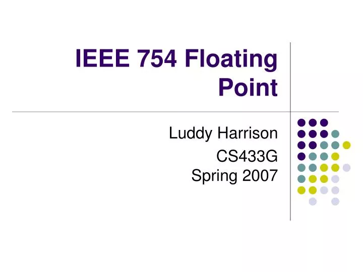 ieee 754 floating point