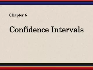 confidence intervals