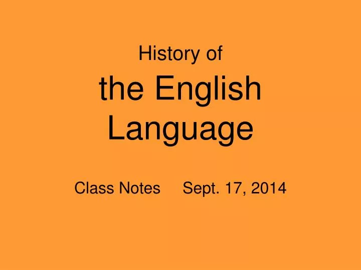history of the english language
