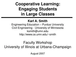 Cooperative Learning: Engaging Students in Large Classes