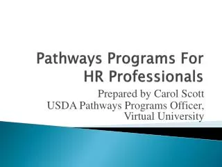 Pathways Programs For HR Professionals