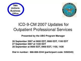 ICD-9-CM 2007 Updates for Outpatient Professional Services