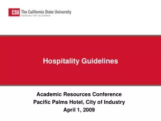 Hospitality Guidelines