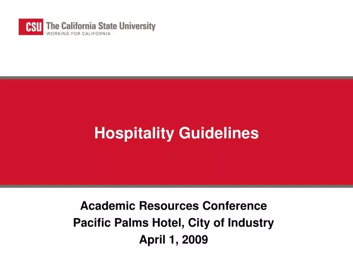 hospitality guidelines