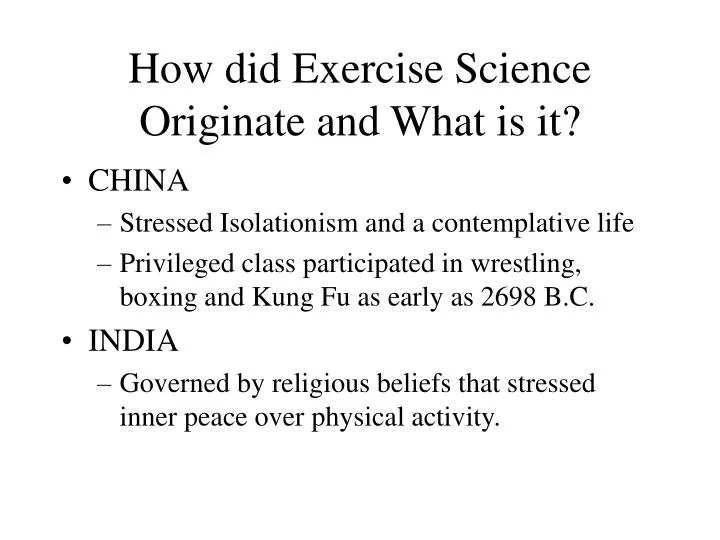 how did exercise science originate and what is it