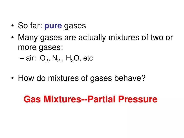 gas mixtures partial pressure
