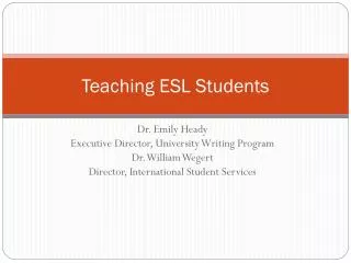 Teaching ESL Students