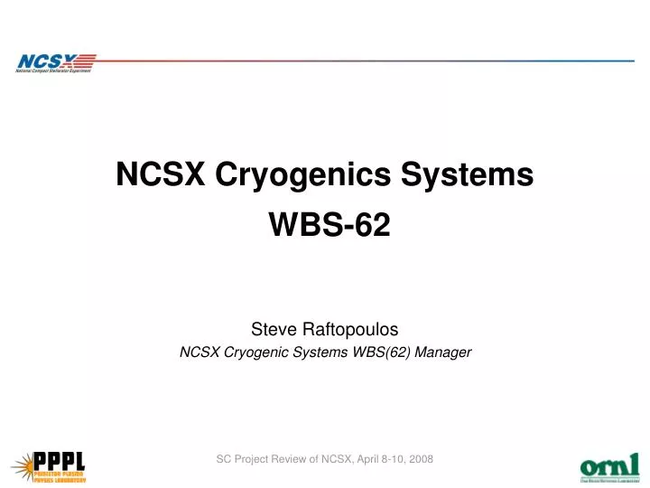 ncsx cryogenics systems wbs 62