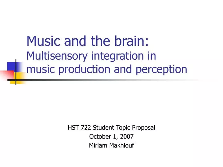 music and the brain multisensory integration in music production and perception