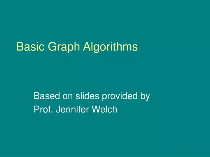 basic graph algorithms