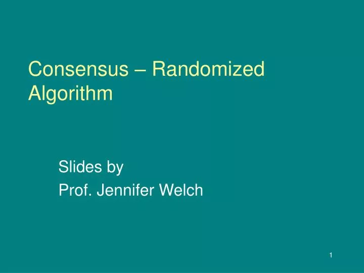 consensus randomized algorithm