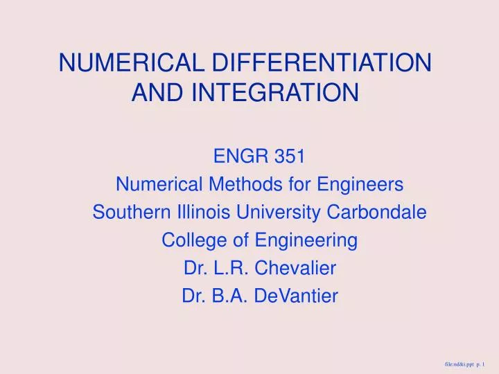 numerical differentiation and integration
