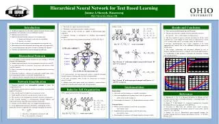 A hierarchical neural network structure for text learning is obtained through self-organization