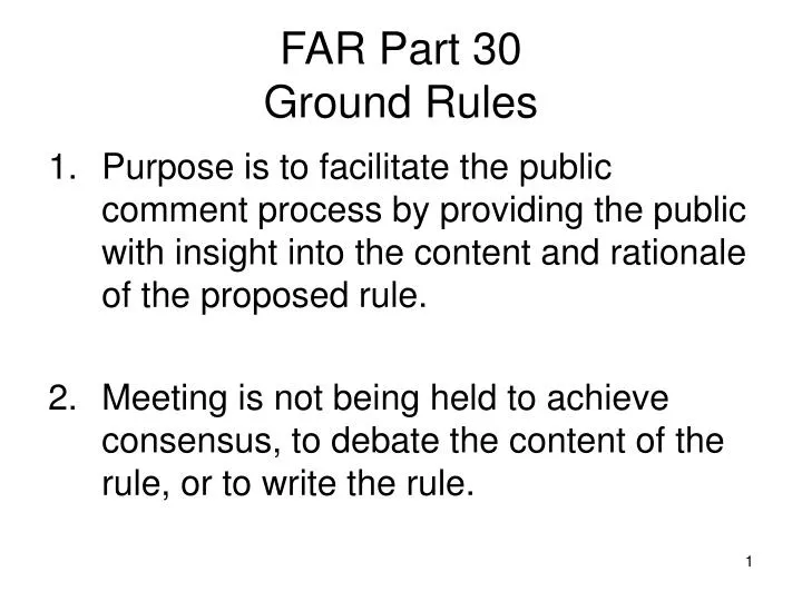 far part 30 ground rules